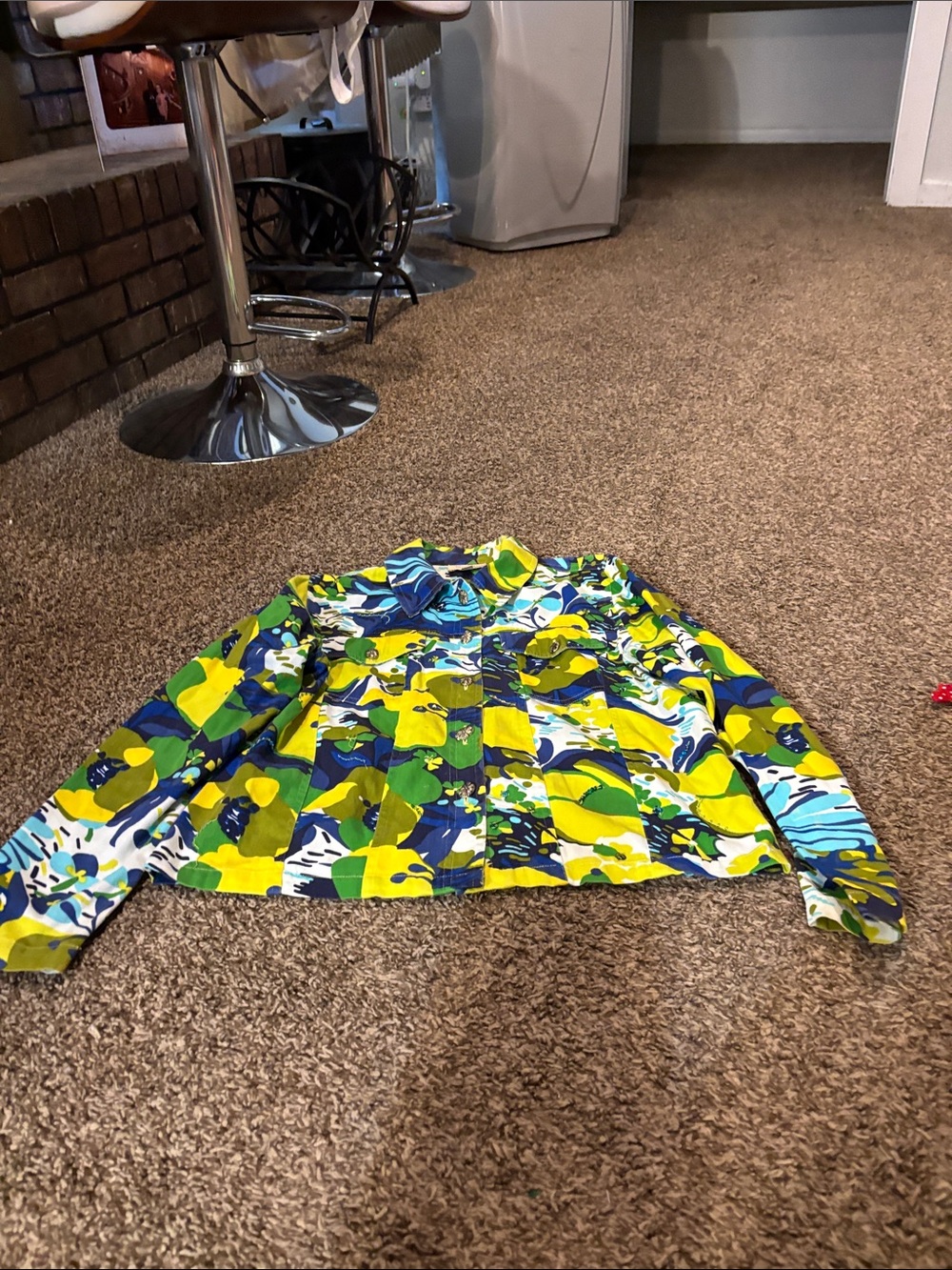 Choices Green and Blue Floral Blouse